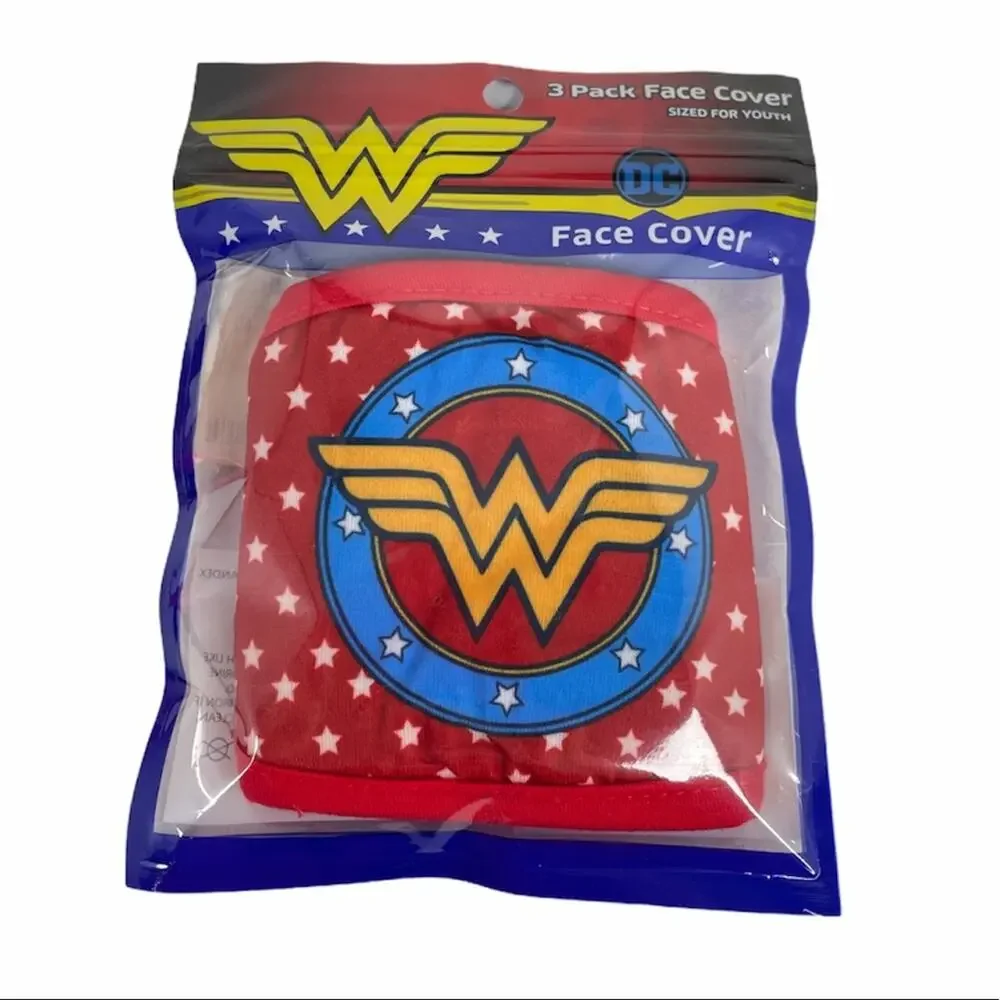 DC Comics Wonder Woman Kids Masks, 3 Pack, Red